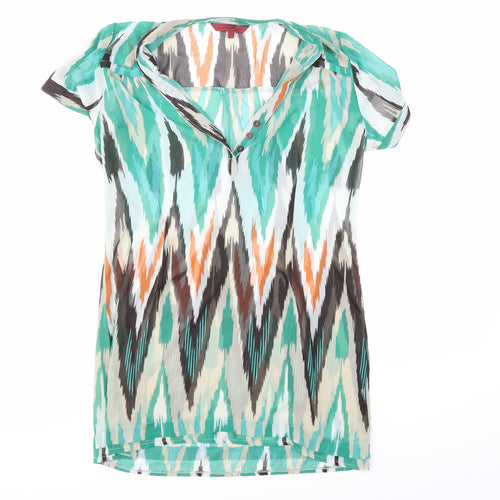 John Richmond Womens Multicoloured Geometric  Tunic Blouse Size 12