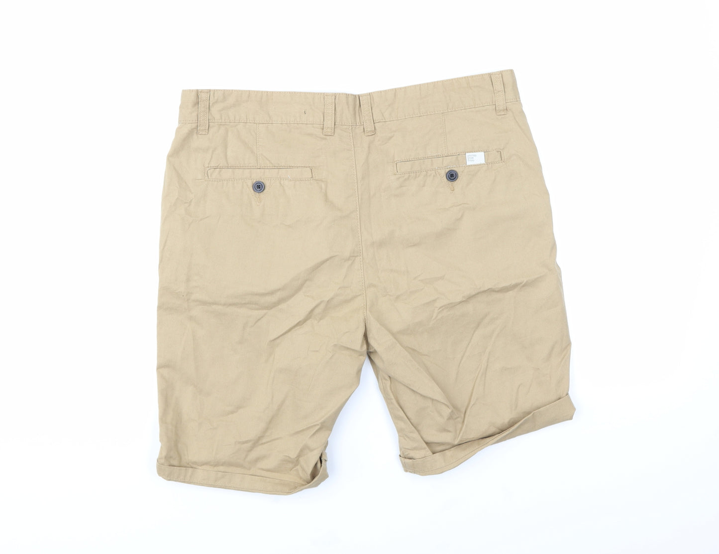 Bershka Mens Beige   Chino Shorts Size 32 in