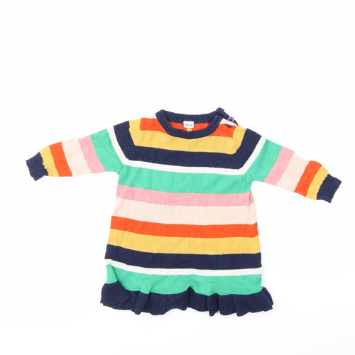 Waitrose  Multicoloured Striped  Jumper Dress  Size 12-18 Months