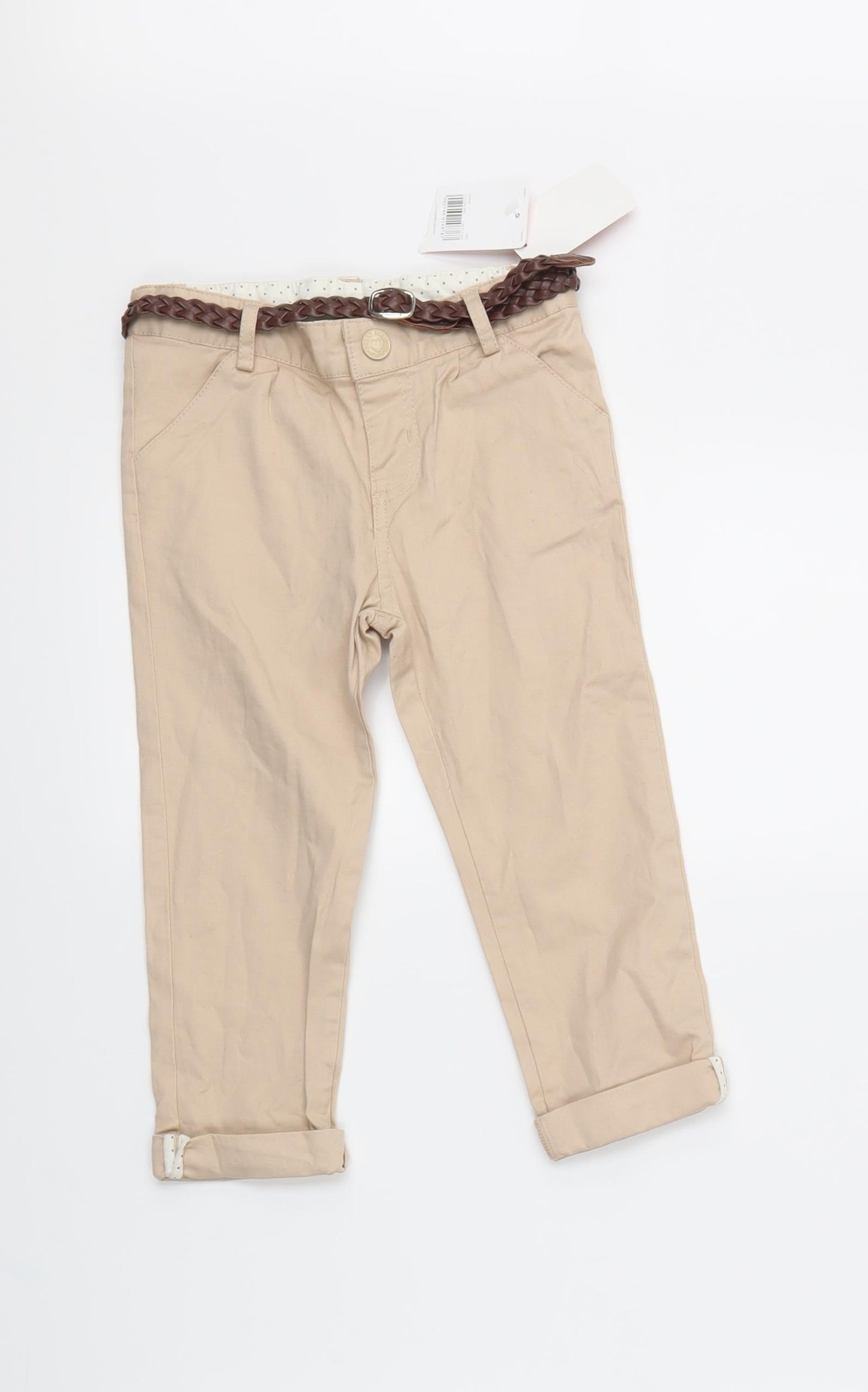 Mothercare Girls Beige   Cargo Trousers Size 3-4 Years