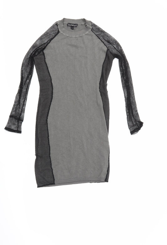 Front view of Derek Heart women’s grey jumper dress, size M
