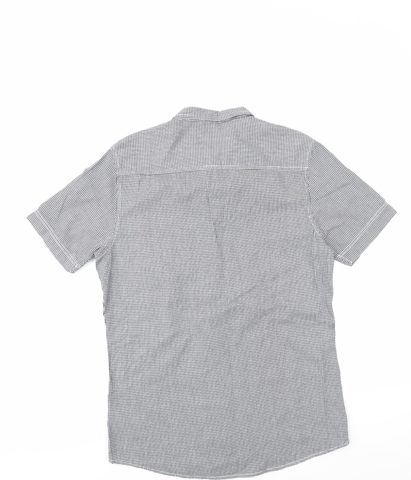 Firetrap Mens Blue Check   Button-Up Size M