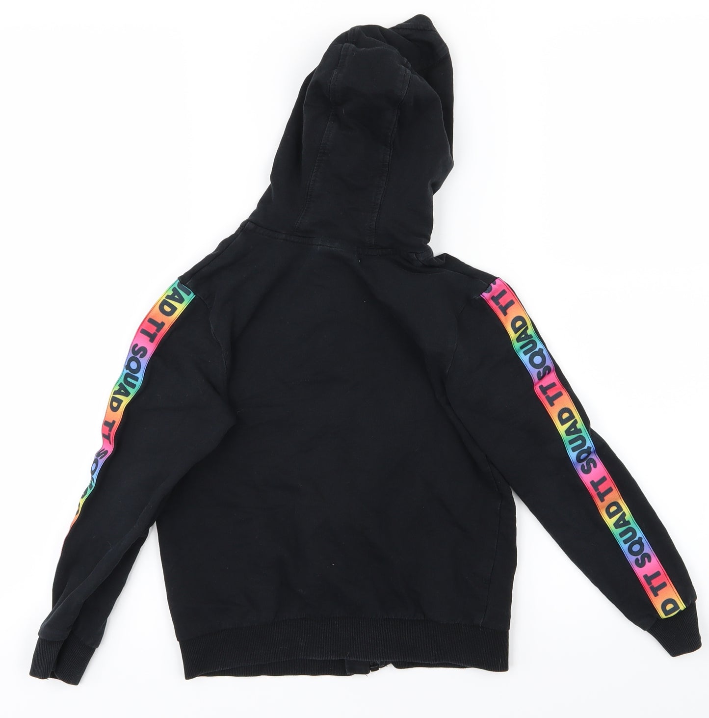 George Girls Black   Full Zip Hoodie Size 5-6 Years  - Hearts by Tiana