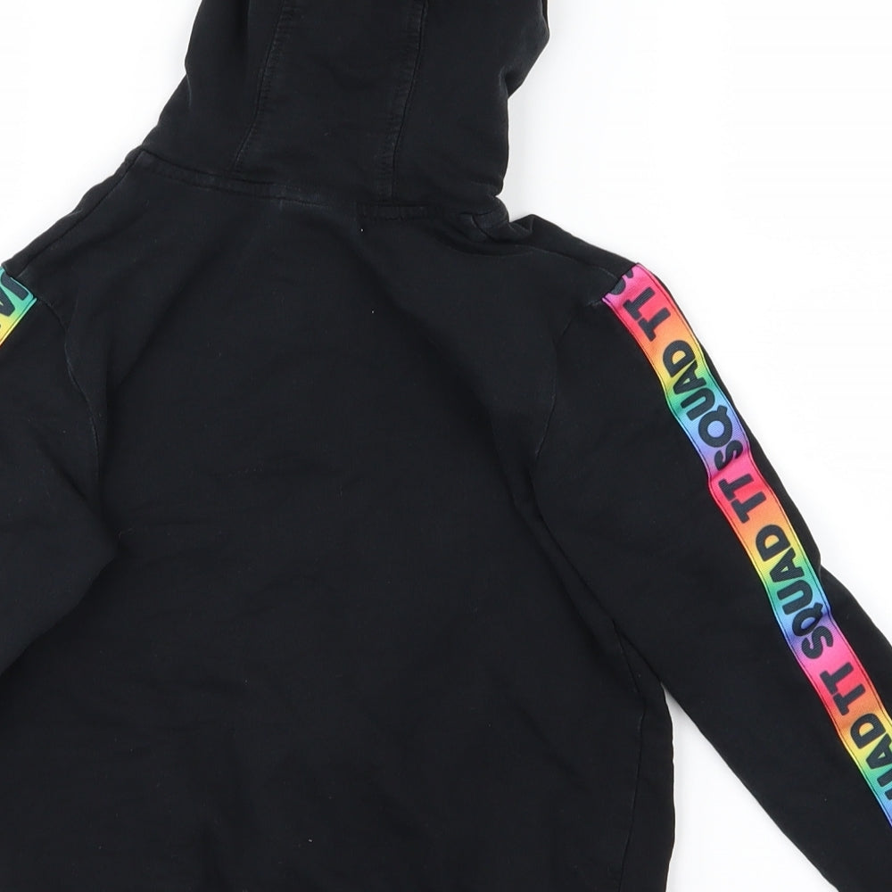 George Girls Black   Full Zip Hoodie Size 5-6 Years  - Hearts by Tiana