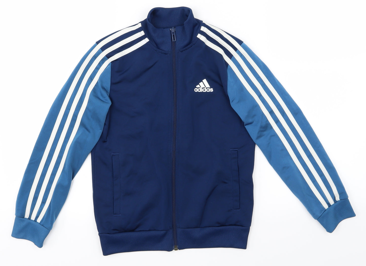 Addidas Boys Blue Striped  Jacket  Size 7-8 Years