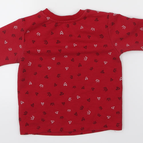 Matalan Boys Red   Basic T-Shirt Size 12-18 Months  - Crowns
