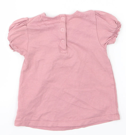 Front view of Tu kids girls’ pink a-line, size 12-18, months