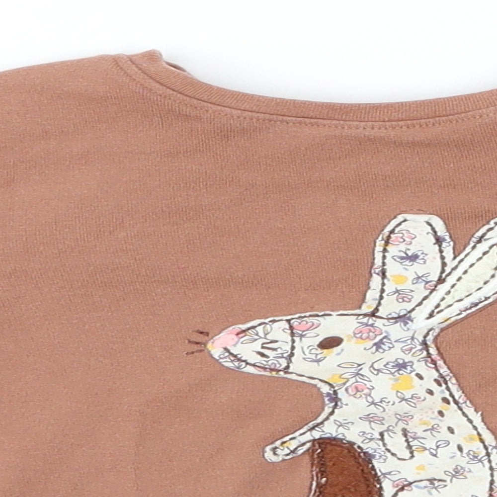 NEXT Girls Brown   Pullover Jumper Size 2-3 Years  - Rabbit