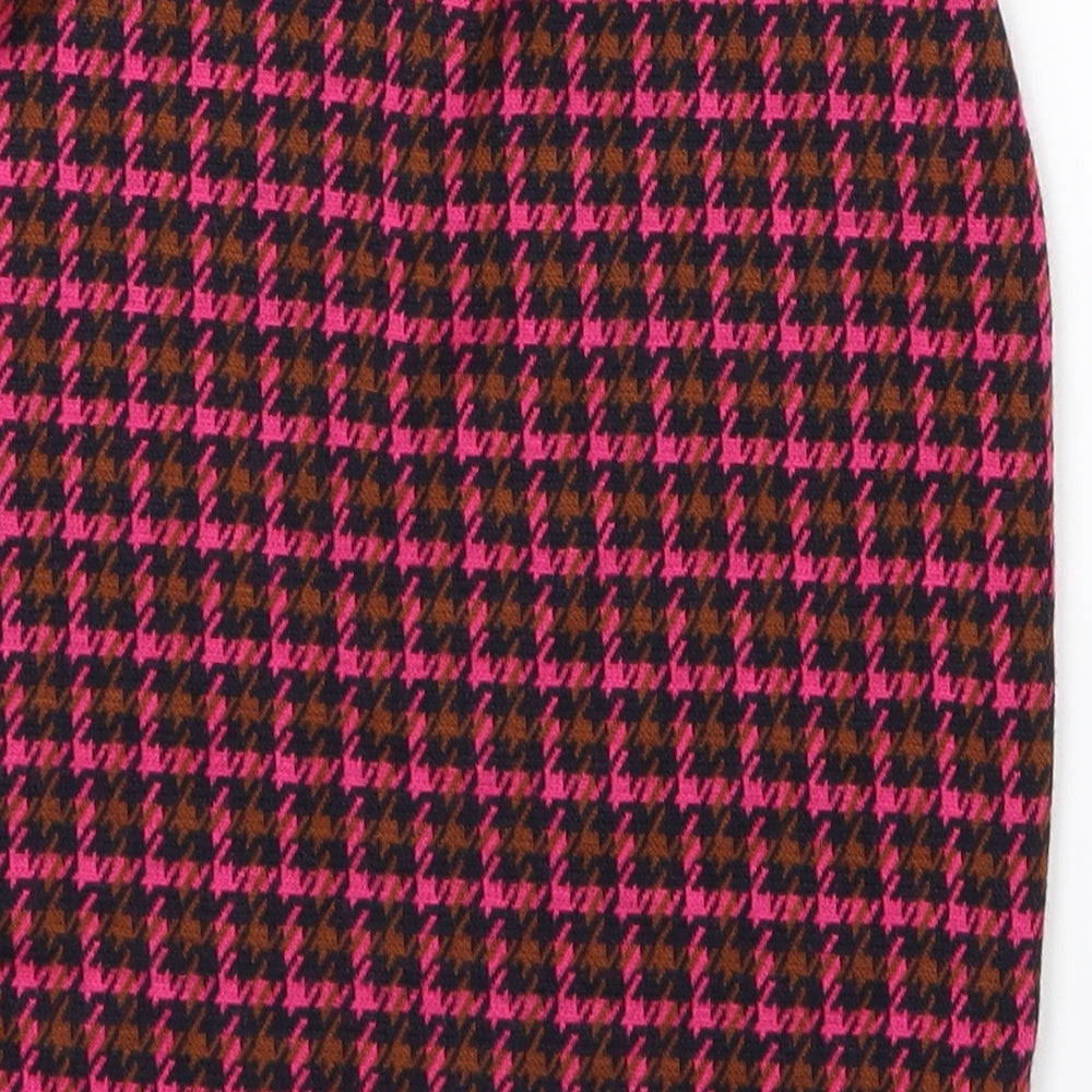 New Look Womens Pink Plaid  A-Line Skirt Size 8