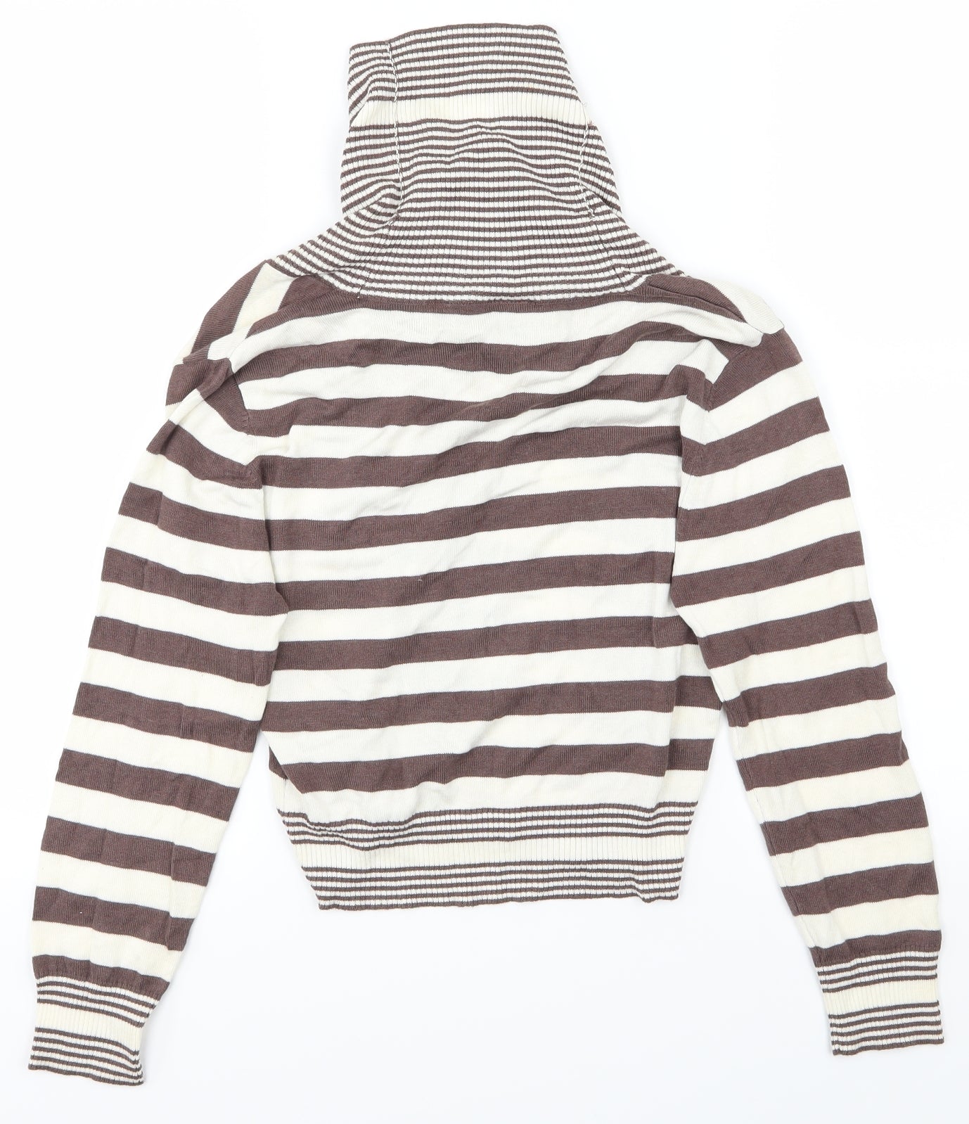 West One Womens Beige Striped  Pullover Jumper Size 10