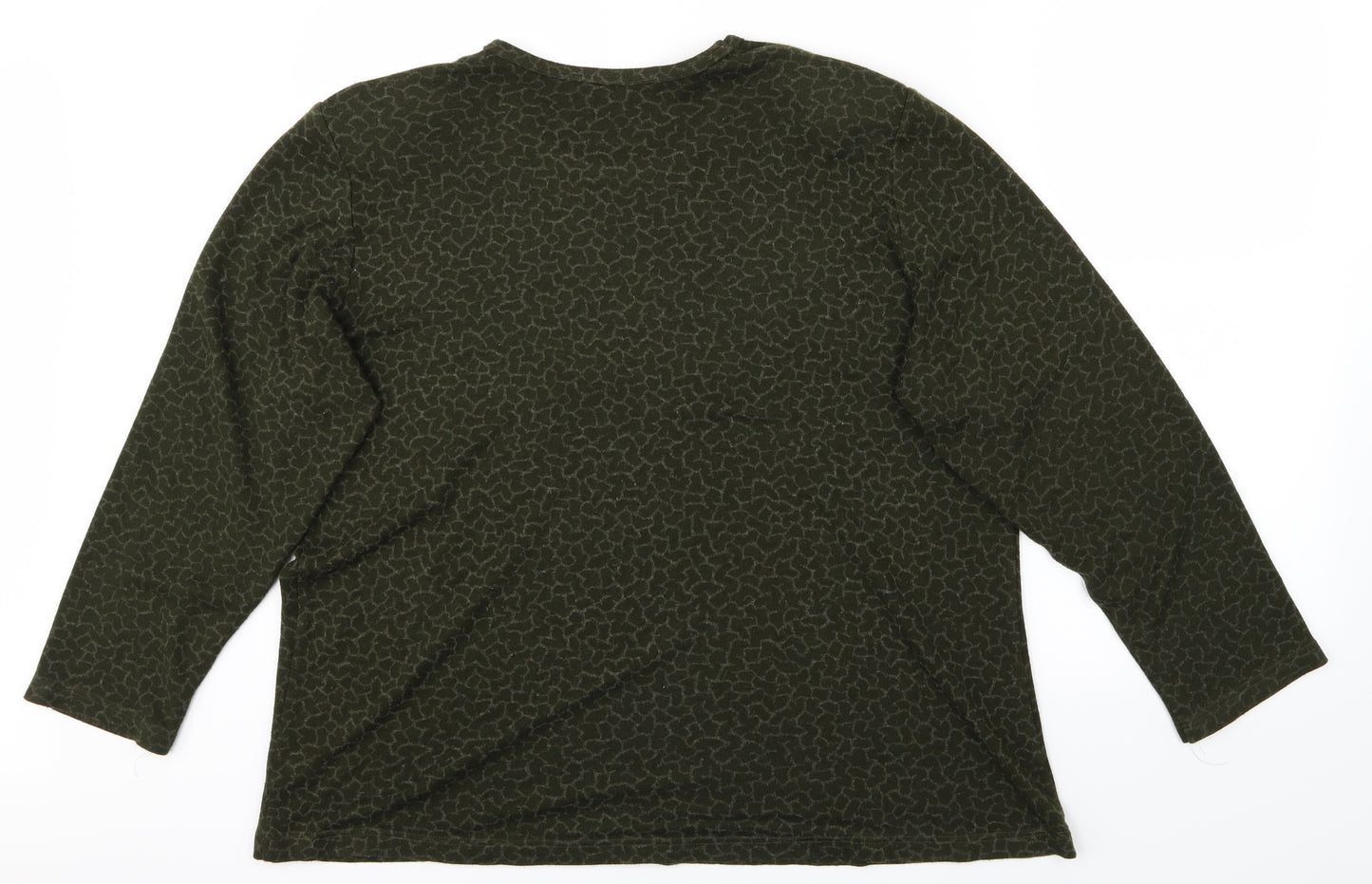 Scarlett Womens Green Animal Print  Pullover Jumper Size L