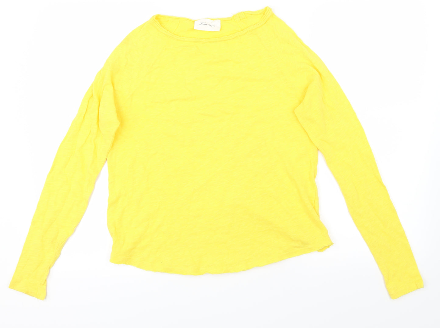 American Vintage Womens Yellow   Basic T-Shirt Size S