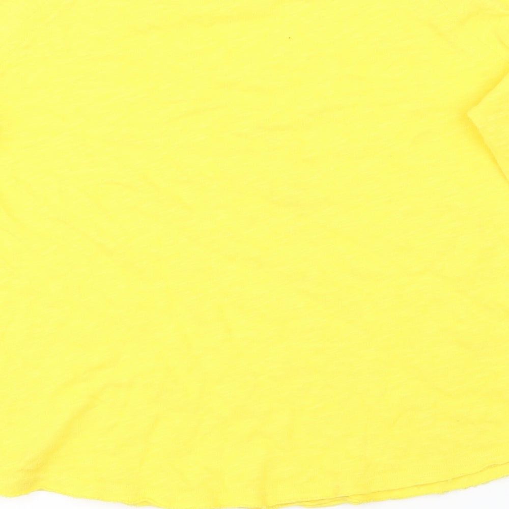 American Vintage Womens Yellow   Basic T-Shirt Size S
