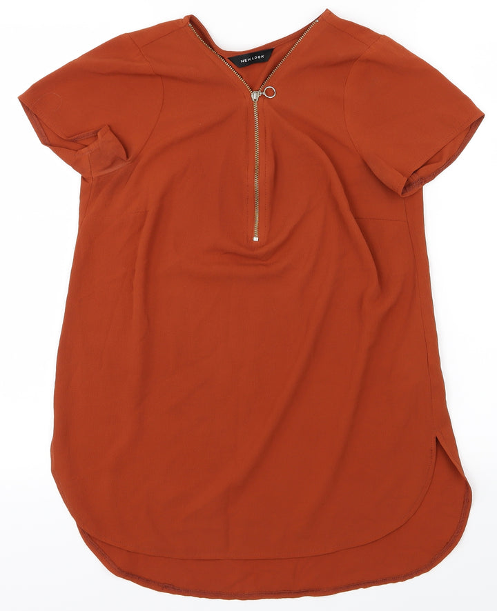 New Look Womens Orange Basic Blouse Size 8