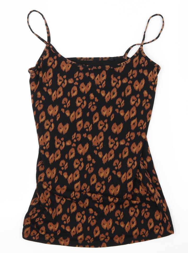 NEXT Womens Orange Animal Print Basic Tank Size 10
