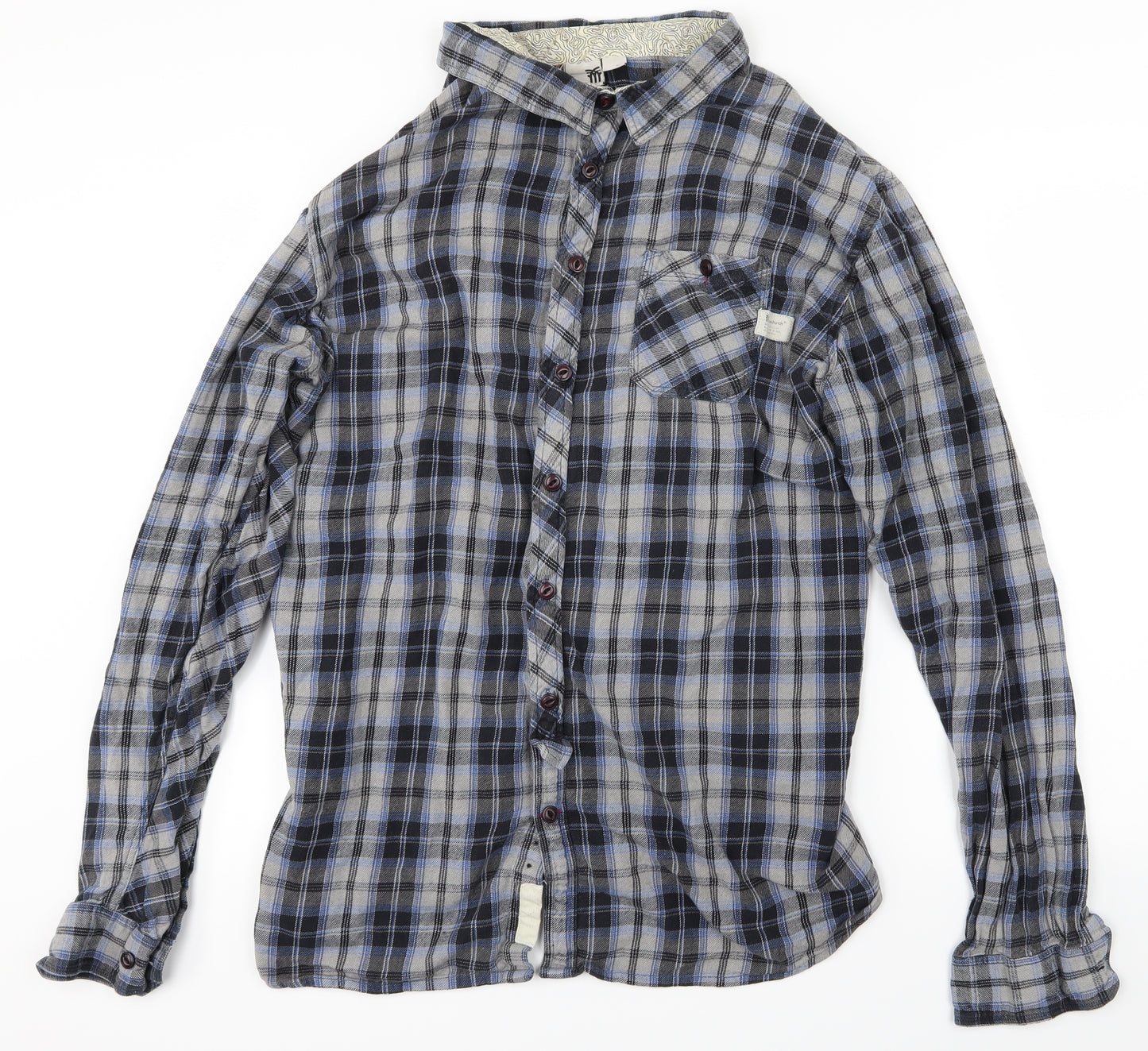 Fenchurch Mens Blue Plaid   Button-Up Size 3XL