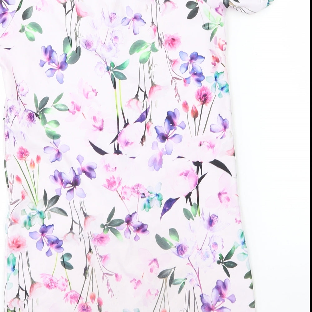 NEXT Girls Pink Floral  Bodysuit One-Piece Size 5-6 Years