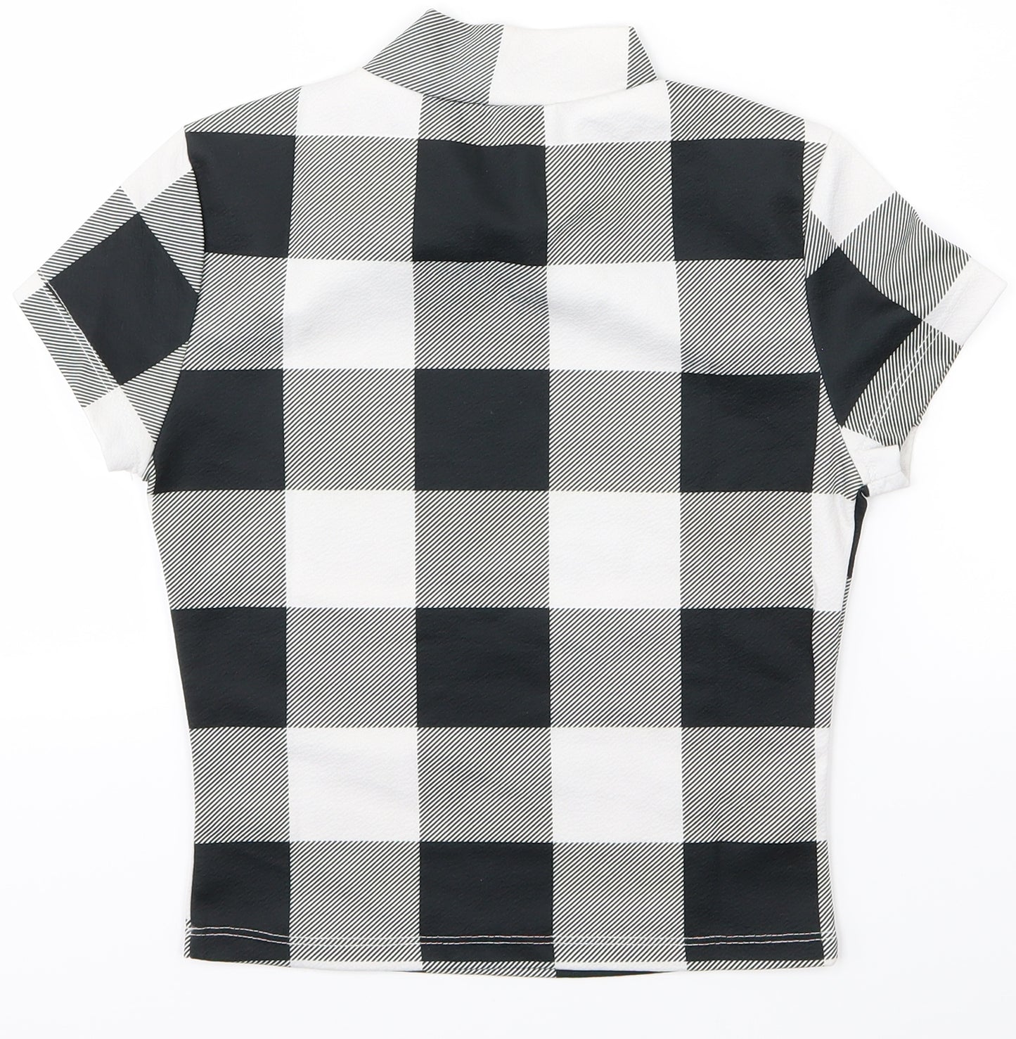 SheIn Boys Black Plaid  Basic T-Shirt Size XS
