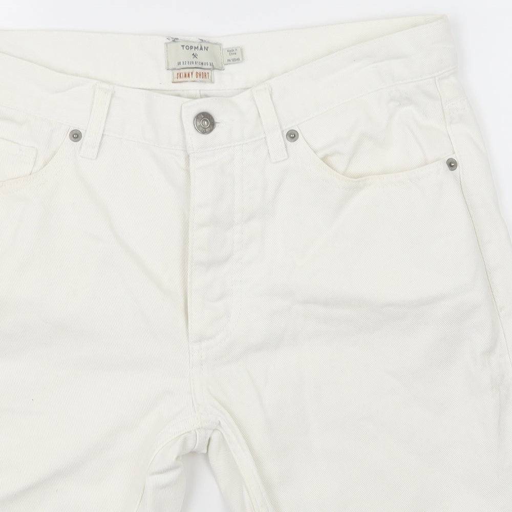 Topman Mens White   Cargo Shorts Size M