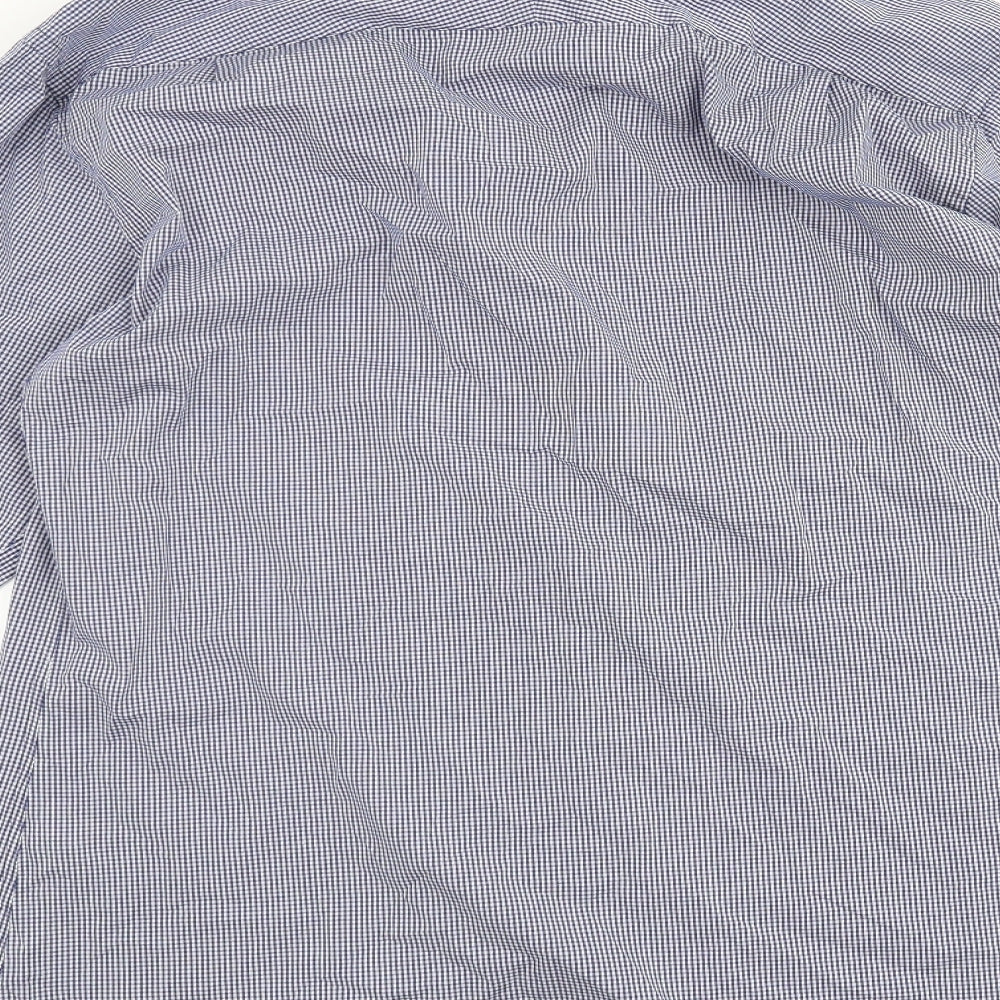 Jeff Banks Mens Blue Check   Button-Up Size L