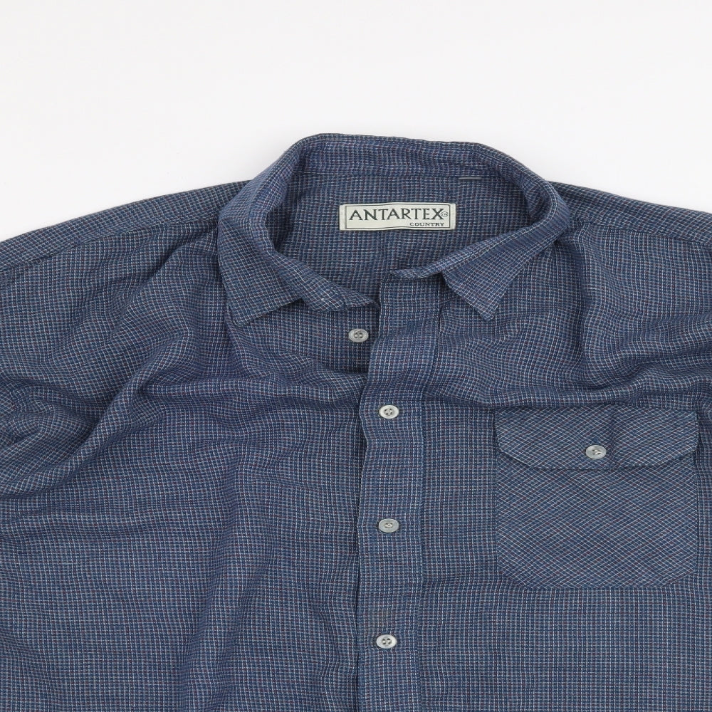 Antartex Mens Blue    Button-Up Size XL