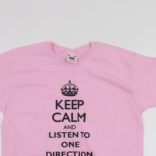 Fruit of the Loom Girls Pink   Basic T-Shirt Size 9-10 Years