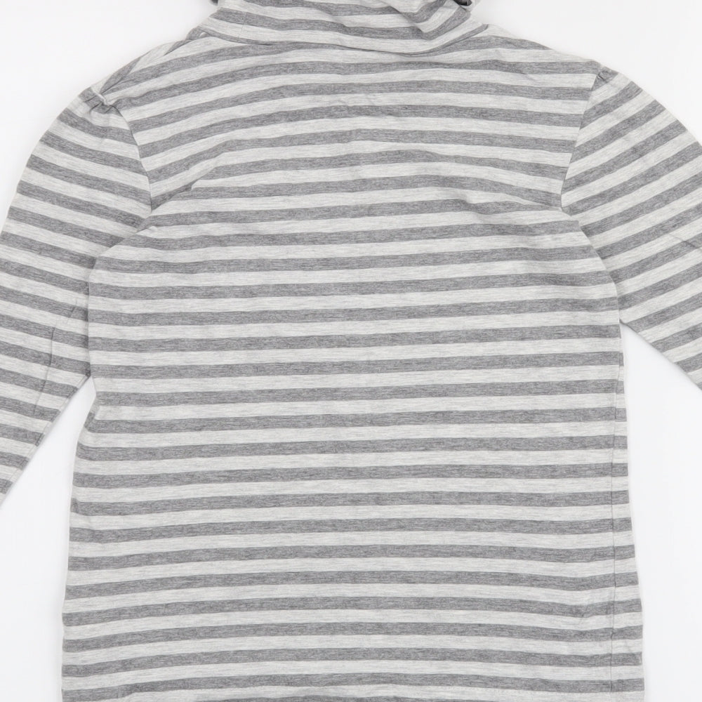 NEXT Girls Grey Striped  Pullover Jumper Size 8 Years
