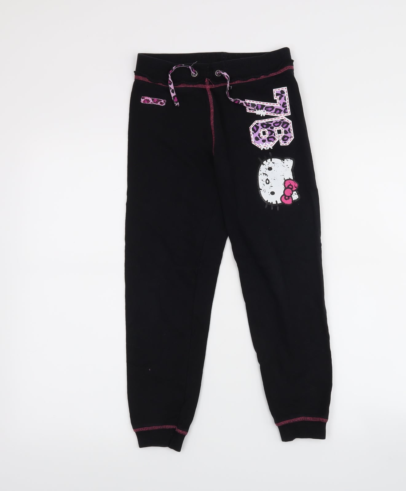 Hello Kitty Girls Black   Jogger Trousers Size 8 Years