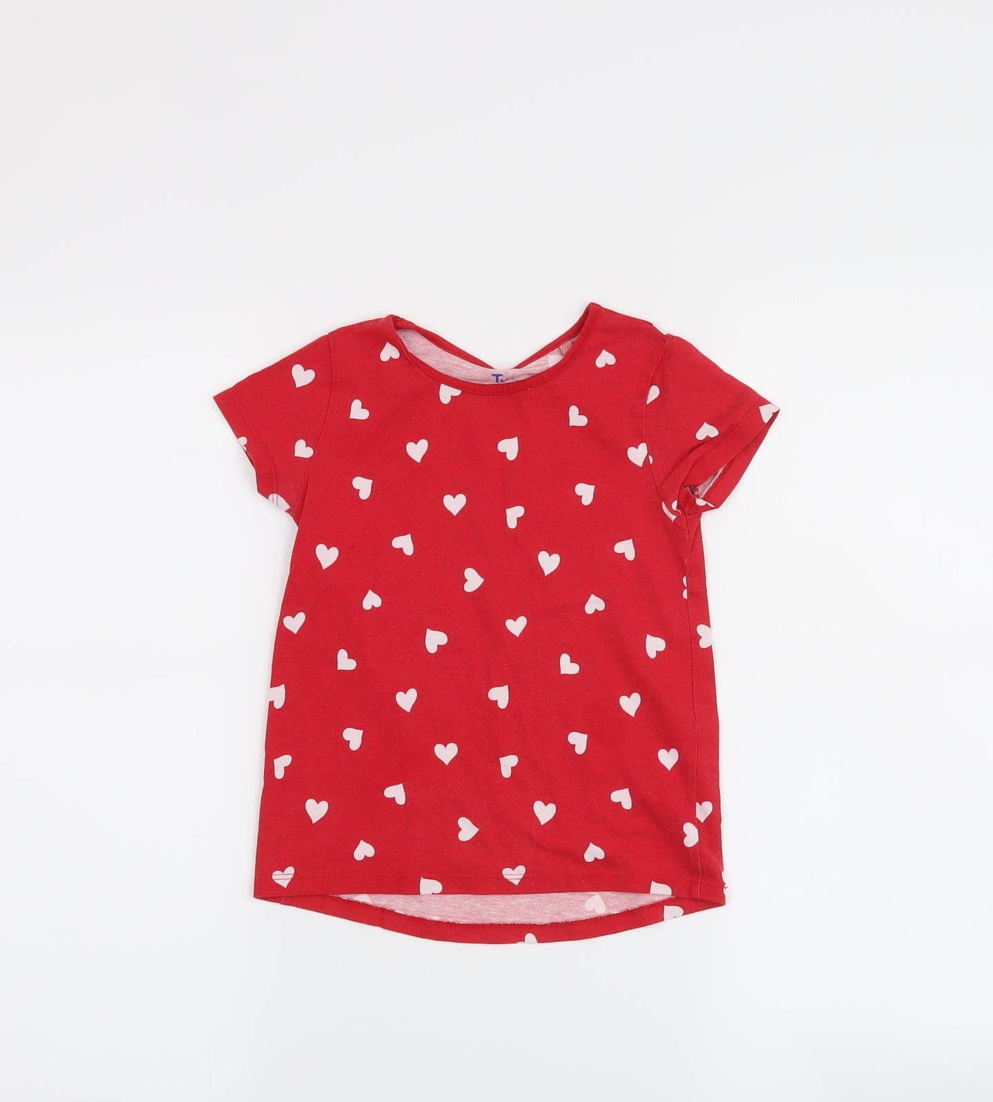 TU Girls Red   Basic T-Shirt Size 6 Years