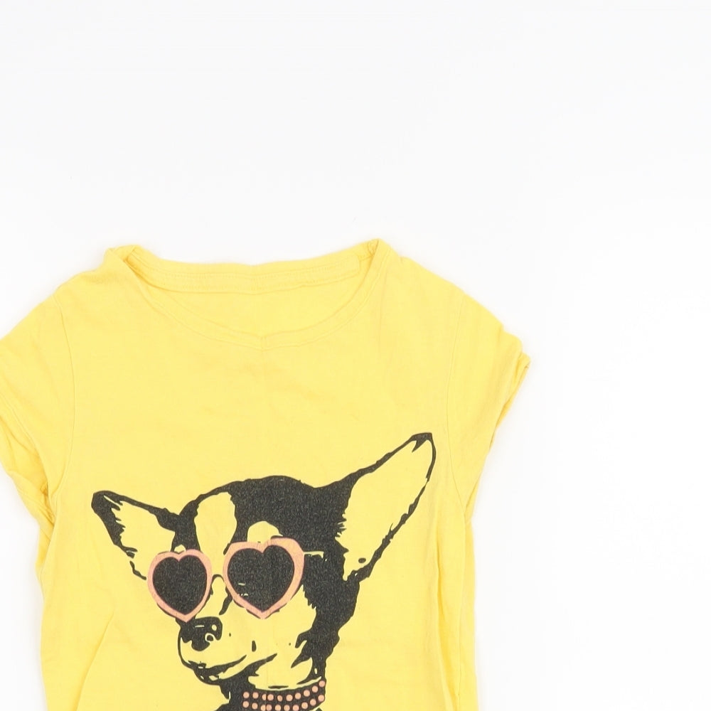 F&F Girls Yellow   Basic T-Shirt Size 5-6 Years