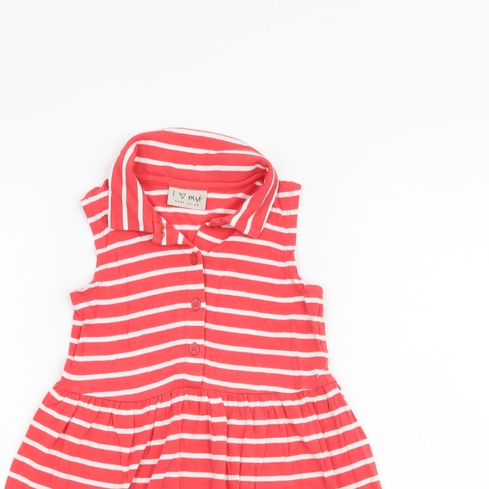 NEXT Girls Pink Striped  A-Line  Size 2-3 Years
