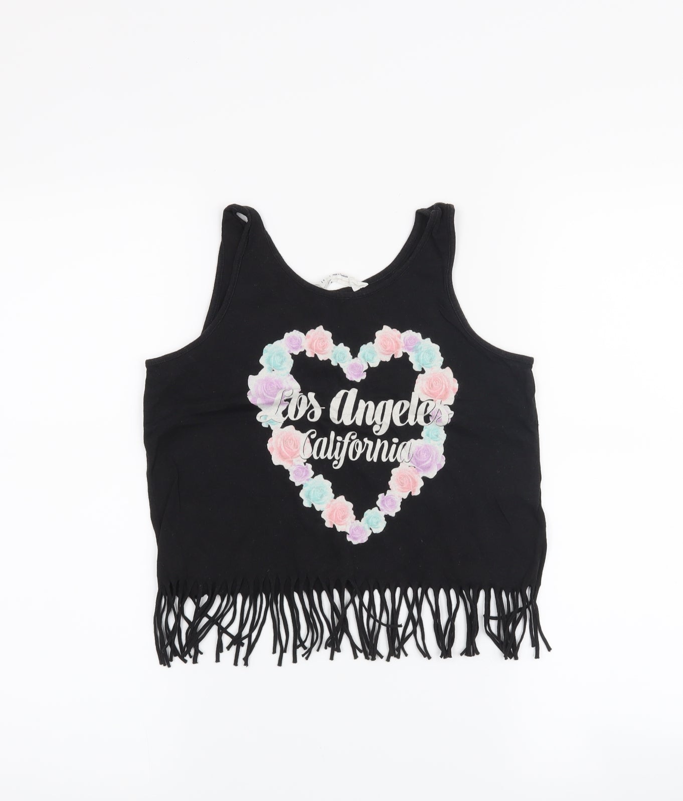 H&M Girls Black   Cropped Tank Size 8-9 Years