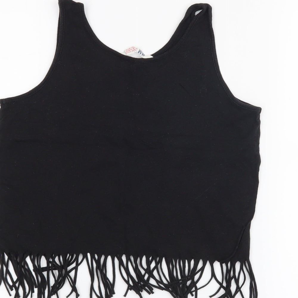H&M Girls Black   Cropped Tank Size 8-9 Years