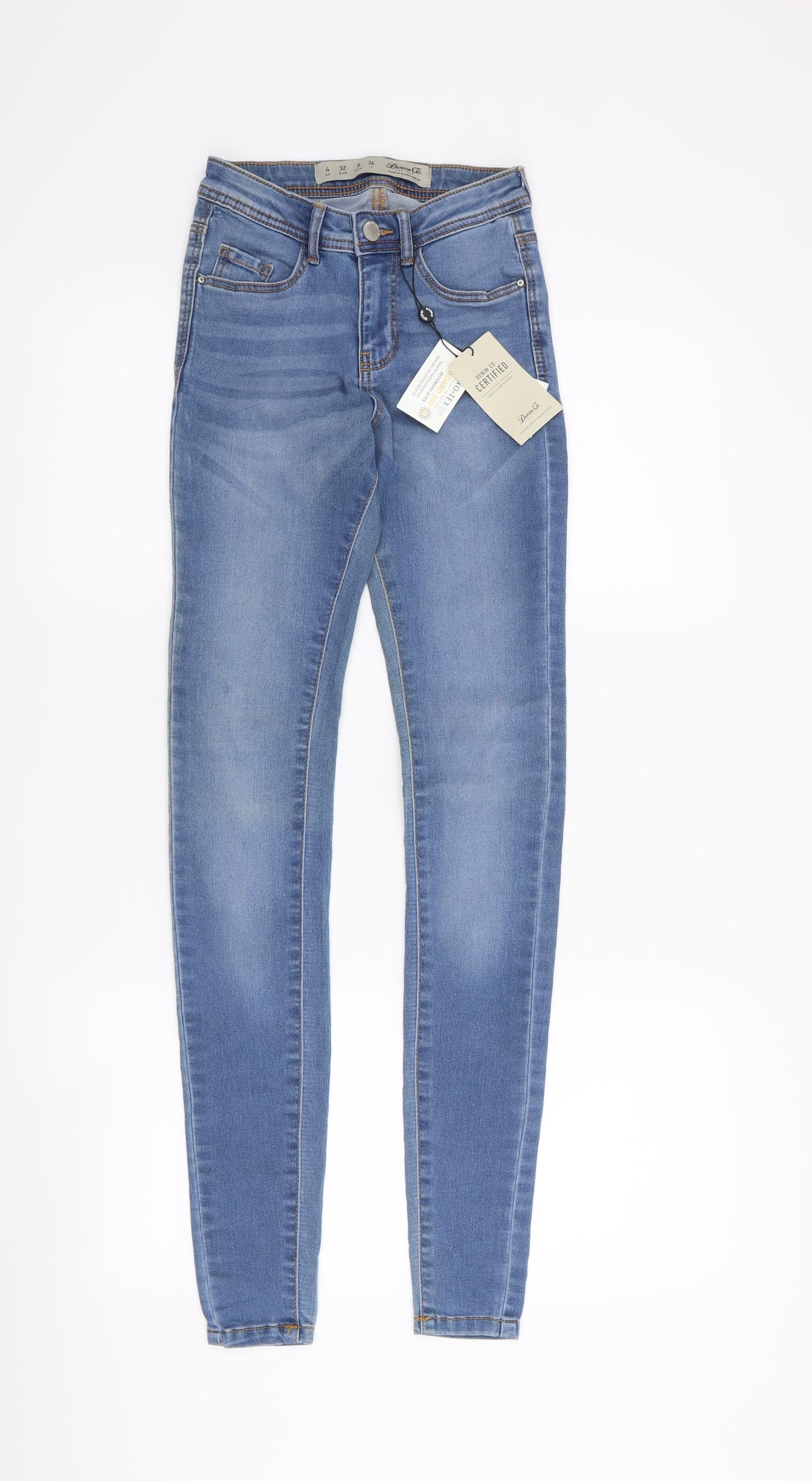 Denim & Co. Womens Blue   Skinny Jeans Size 4 L30 in