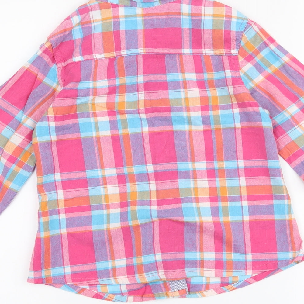 F&F Girls Pink Check  Basic Button-Up Size 7-8 Years