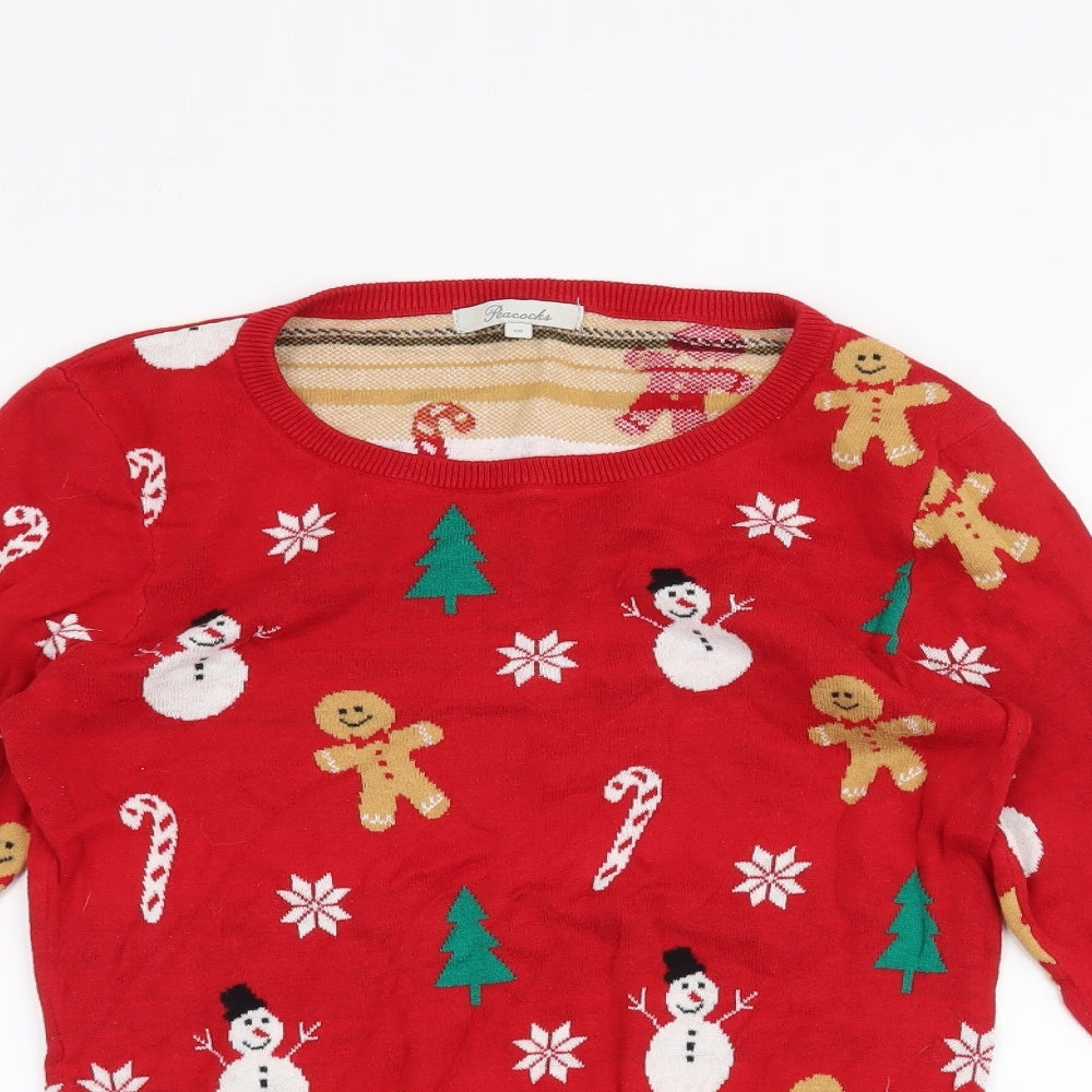Peacocks Womens Red   Pullover Jumper Size 10