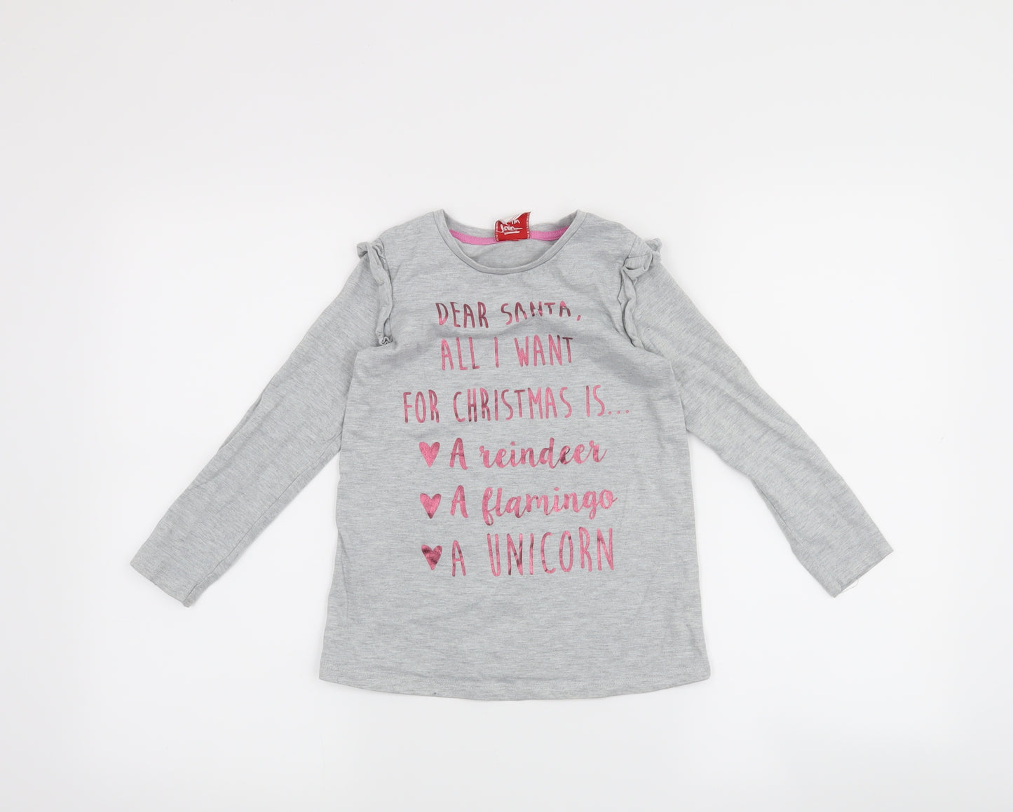 George Girls Grey   Basic T-Shirt Size 4-5 Years