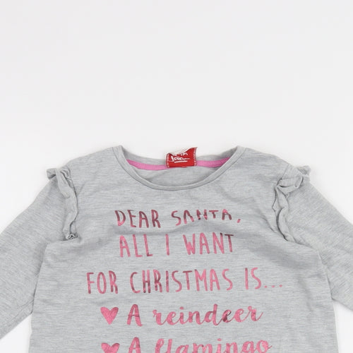 George Girls Grey   Basic T-Shirt Size 4-5 Years