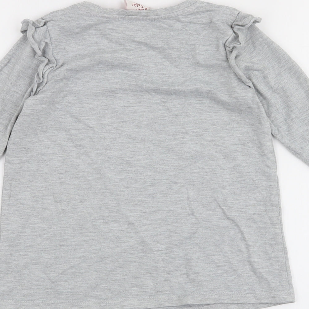 George Girls Grey   Basic T-Shirt Size 4-5 Years