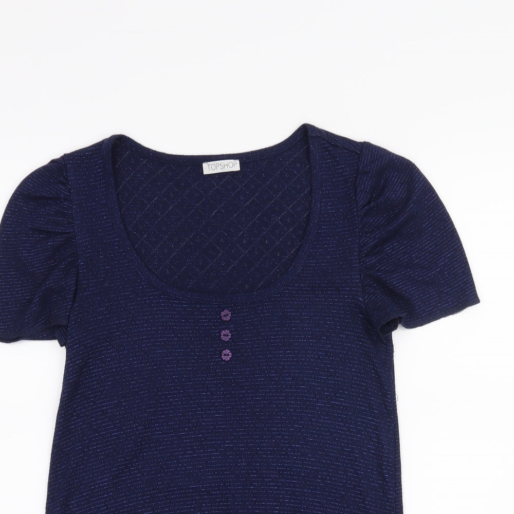 Topshop Womens Blue   Basic T-Shirt Size 10