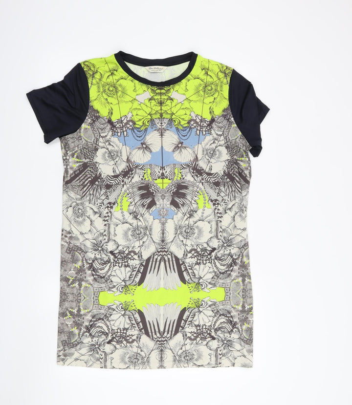 Miss Selfridge Womens Black T-Shirt Dress Size 8