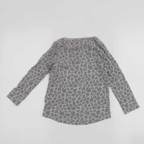 F&F Girls Grey Animal Print  Basic T-Shirt Size 4-5 Years