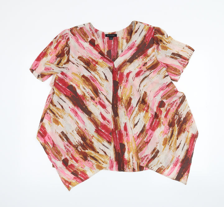 H by Halston Womens Pink   Basic Blouse Size 14