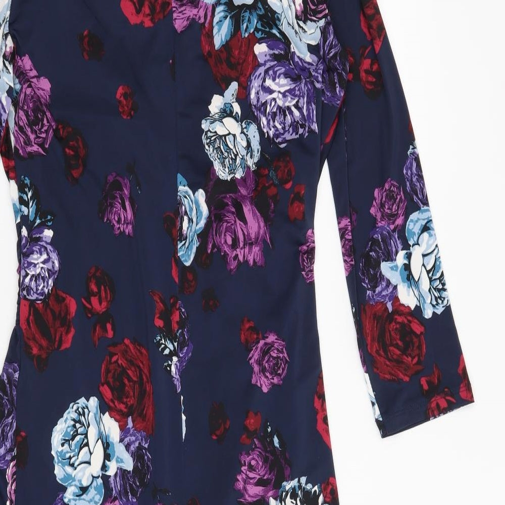 modissima Womens Blue Floral  A-Line  Size M