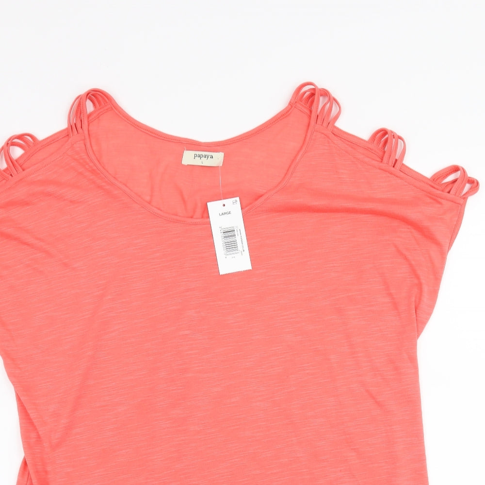 Papaya Womens Pink   Basic Blouse Size L