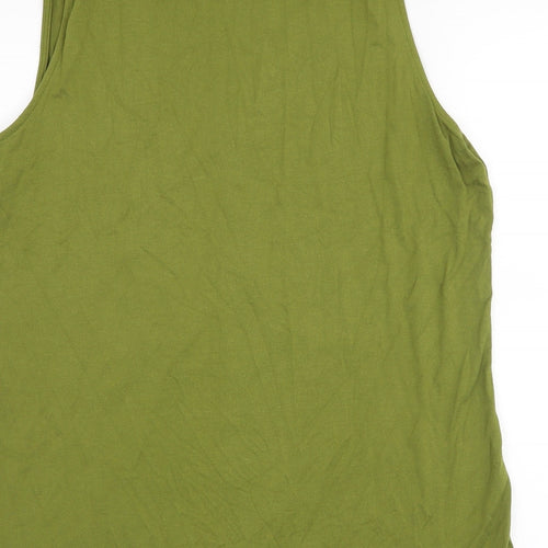 Papaya Womens Green Houndstooth  Basic Tank Size 16