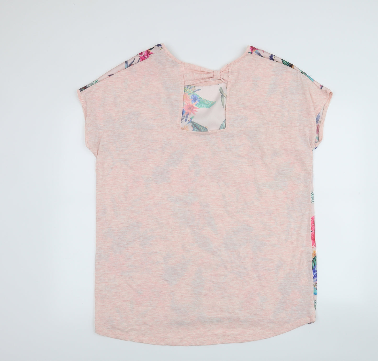 Yours Womens Pink Floral  Basic T-Shirt Size 16