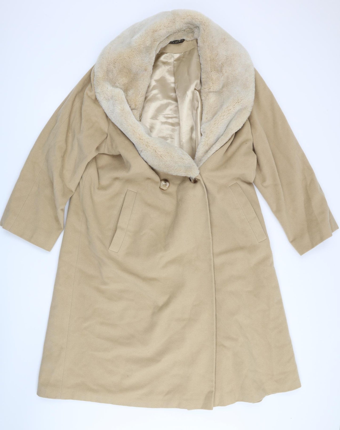 Marks and Spencer Womens Beige   Jacket Coat Size 16