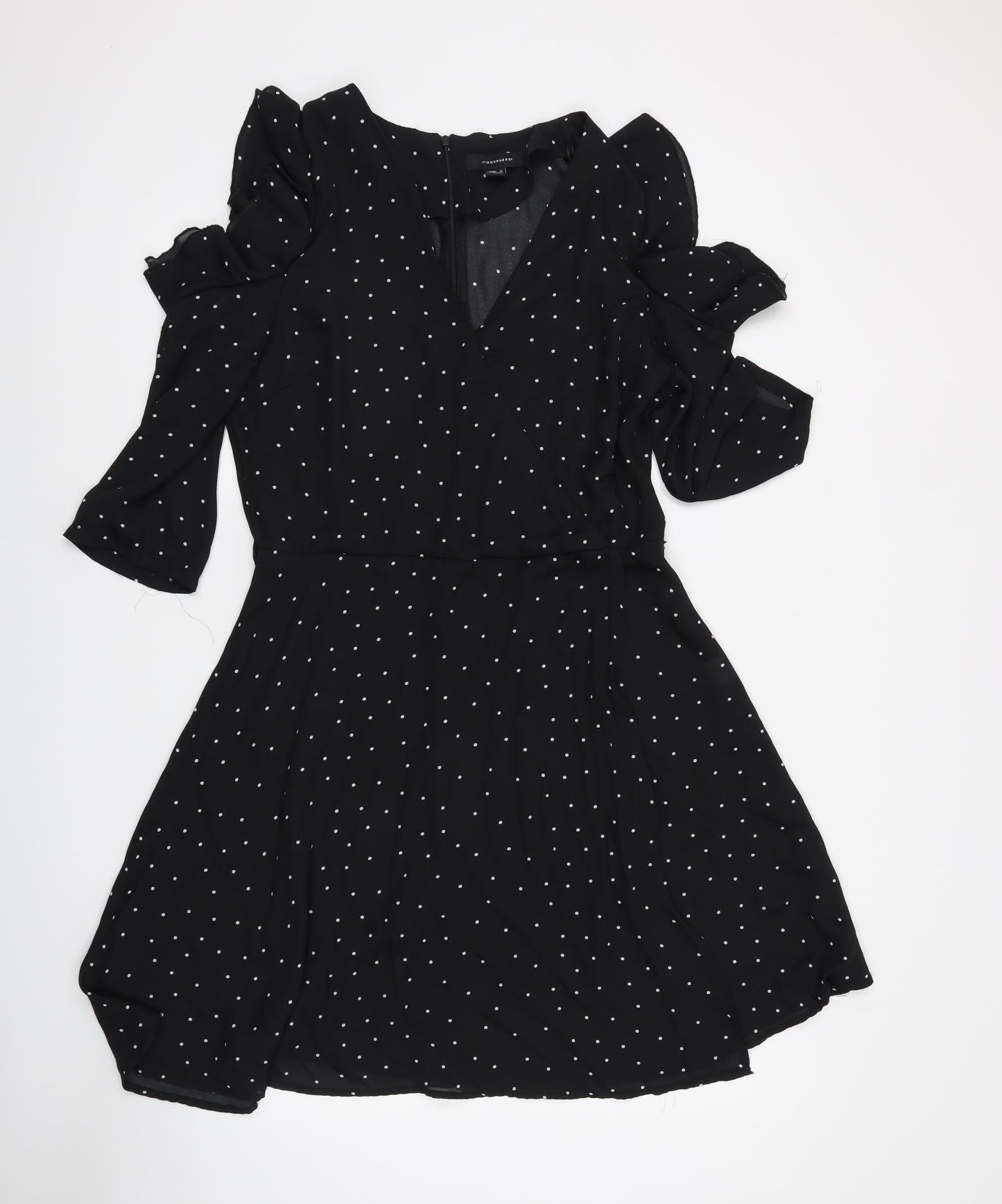 Atmosphere Womens Black Polka Dot  A-Line  Size 14