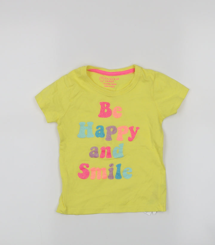 Primark Girls Yellow   Basic T-Shirt Size 18-24 Months